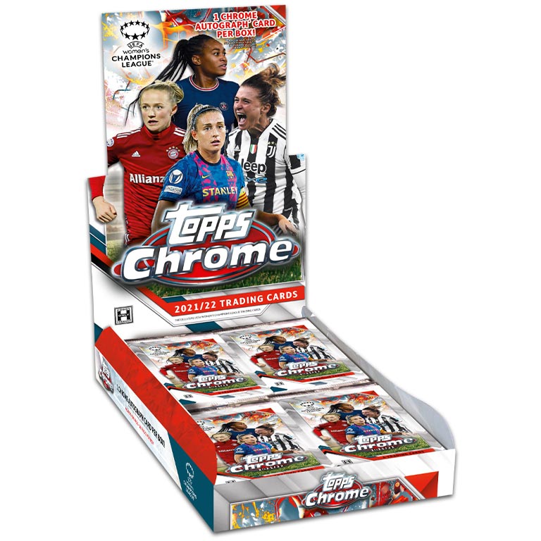 2021-22 TOPPS Chrome UEFA Women's Champions League Soccer Cards - Hobby Box