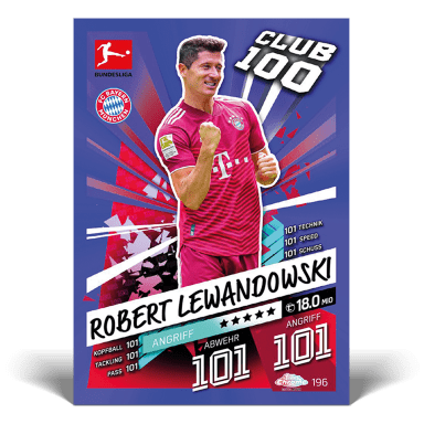 TOPPS Bundesliga Match Attax Chrome 2021/22 Soccer Cards - Lewandowski