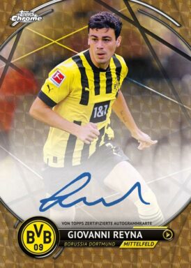 2022-23 TOPPS Chrome Borussia Dortmund Soccer Cards - Autograph Parallel Giovanni Reyna