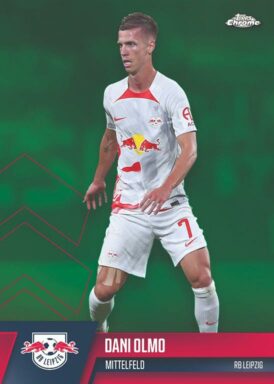 2022-23 TOPPS Chrome RB Leipzig Soccer Cards - Base Parallel Dani Olmo