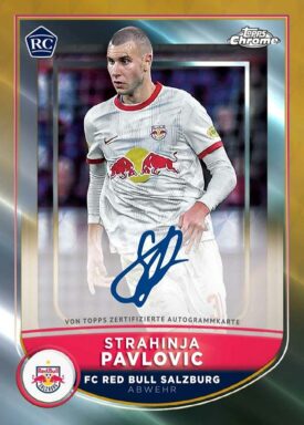 2022-23 TOPPS Chrome FC Red Bull Salzburg Soccer Cards - Autograph Parallel Strahinja Pavlovic