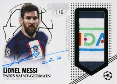 2022-23 TOPPS Dynasty UEFA Champions League Soccer Cards - Autographed Patch Card Lionel Messi