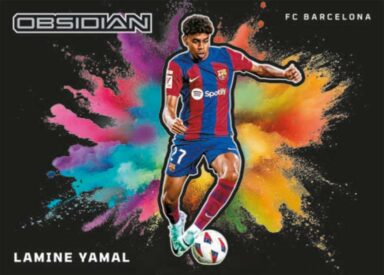 2023-24 PANINI Obsidian Soccer Cards - Black Colorblast Insert Lamine Yamal