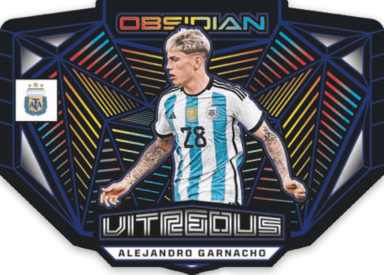 2023-24 PANINI Obsidian Soccer Cards - Vitreous Insert Alejandro Garnacho