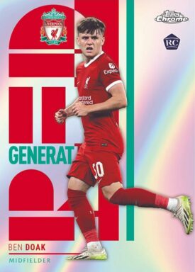 2023-24 TOPPS Chrome Liverpool FC Soccer Cards - Generation Red Insert Ben Doak