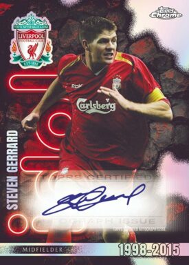 2023-24 TOPPS Chrome Liverpool FC Soccer Cards - LFC Idols Autograph Steven Gerrard