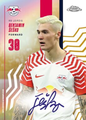 2023-24 TOPPS Chrome RB Leipzig Soccer Cards - Autograph Card Benjamin Sesko