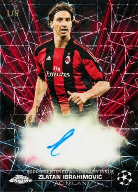 2023-24 TOPPS Chrome UEFA Club Competitions Soccer Cards - Black Lazer Autograph Zlatan Ibrahimovic