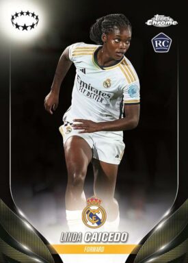 2023-24 TOPPS Chrome UEFA Women's Champions League Soccer Cards - Base Parallel Linda Caicedo