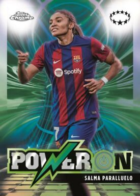 2023-24 TOPPS Chrome UEFA Women's Champions League Soccer Cards - Power On Insert Salma Paralluelo