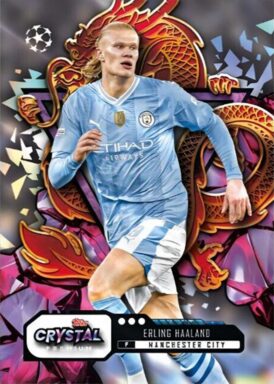 2024-25 TOPPS Crystal Premium UEFA Champions League Soccer Cards - Base Red Dragon Image Variation Erling Haaland Chida cards 