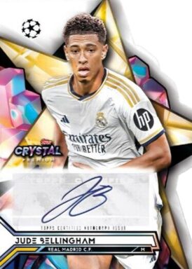 2024-25 TOPPS Crystal Premium UEFA Champions League Soccer Cards - Crystal Gold Star Die Cut Autograph Jude Bellingham