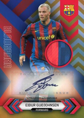 2023-24 TOPPS FC Barcelona Official Team Set Soccer Cards - Blaugrana Autograph Relic Eidur Gudjohnsen