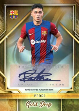 2023-24 TOPPS FC Barcelona Official Team Set Soccer Cards - Gold Drip Autograph Pedri