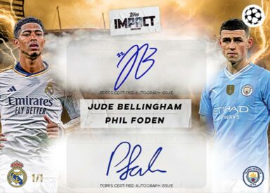 2023-24 TOPPS Impact UEFA Club Competitions Soccer Cards - Dual Autograph Jude Bellingham / Phil Foden