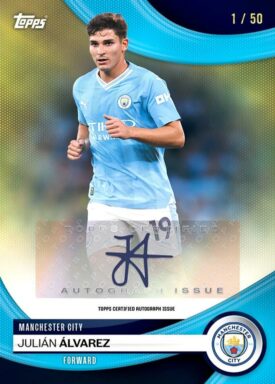 2023-24 TOPPS Manchester City FC Official Team Set Soccer Cards - Base Autograph Alvarez
