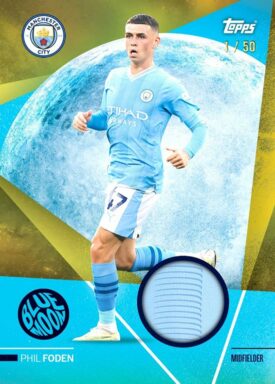 2023-24 TOPPS Manchester City FC Official Team Set Soccer Cards - Blue Moon Relic Phil Foden