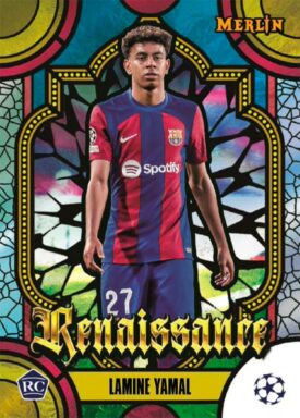 2023-24 TOPPS Merlin Chrome UEFA Club Competitions Soccer Cards - Renaissance Insert Lamine Yamal