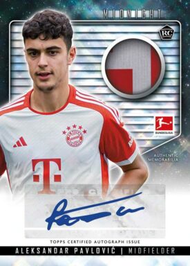 2023-24 TOPPS Midnight Bundesliga Soccer Cards - Autograph Relic Card Aleksandar Pavlovic