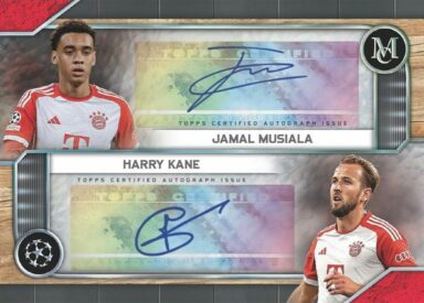 2023-24 TOPPS Museum Collection UEFA Champions League Soccer Cards - Archival Dual Autograph Jamal Musiala/Harry Kane