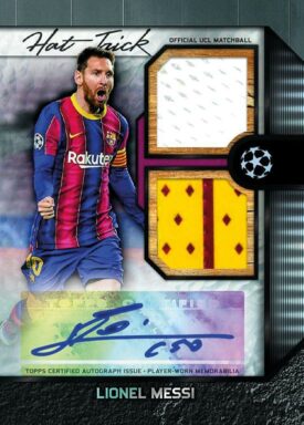 2023-24 TOPPS Museum Collection UEFA Champions League Soccer Cards - Framed Hat-trick Card Lionel Messi