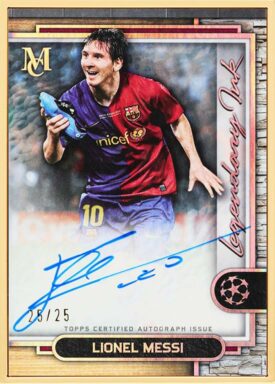 2023-24 TOPPS Museum Collection UEFA Champions League Soccer Cards - Legendary Ink Framed Autograph Lionel Messi