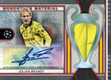 2023-24 TOPPS Museum Collection UEFA Champions League Soccer Cards - Momentous Material Autograph Jumbo Relic Julian Brandt