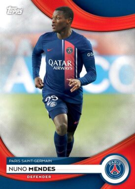 2023-24 TOPPS Paris Saint-Germain Official Team Set Soccer Cards - Base Card Nuno Mendes