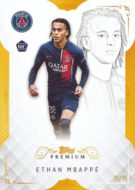 2023-24 TOPPS Premium Black & White Edition Paris Saint-Germain Soccer Cards - Base Card Ethan Mbappé