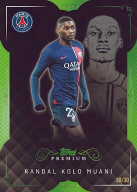 2023-24 TOPPS Premium Black & White Edition Paris Saint-Germain Soccer Cards - Base Parallel Randal Kolo Muani