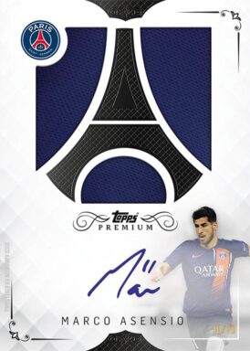 2023-24 TOPPS Premium Black & White Edition Paris Saint-Germain Soccer Cards - Eiffel Tower Autograph Relic Marco Asensio