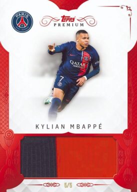 2023-24 TOPPS Premium Black & White Edition Paris Saint-Germain Soccer Cards - Premium Relic Kylian Mbappe