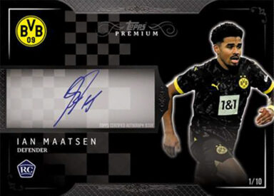 2023-24 TOPPS Premium Borussia Dortmund Soccer Cards - Premium Black Autographs Ian Maatsen