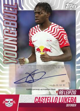 2023-24 TOPPS RB Leipzig 100% Official Team Set Soccer Cards - Young Bull Autograph Castello Lukeba