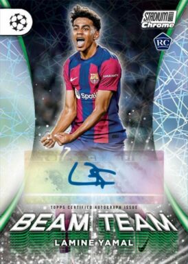 2023-24 TOPPS Stadium Club Chrome UEFA Champions League Soccer Cards - Beam Team Autograph Lamine Yamal