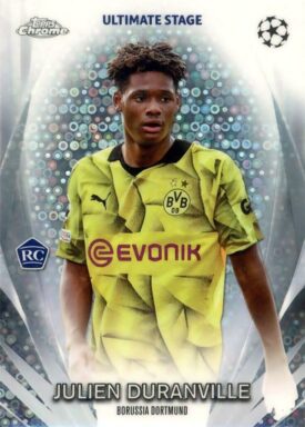 2023-24 TOPPS UEFA Club Competitions Soccer Cards - Ultimate Stage Chrome Insert - Julien Duranville