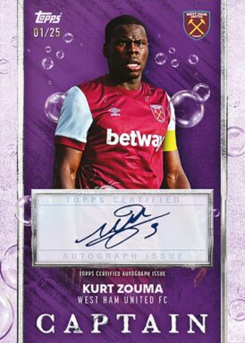 2023-24 TOPPS West Ham United Official Team Set Soccer Cards - Captain Autograph Kurt Zouma