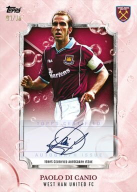 2023-24 TOPPS West Ham United Official Team Set Soccer Cards - Irons Legends Autograph Paolo Di Canio