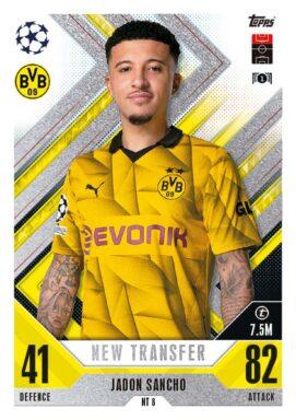 TOPPS UEFA Club Competitions Match Attax Extra 2023/24 Trading Card Game - New Transfer Jadon Sancho