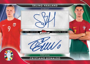 2023 TOPPS Finest Road to UEFA Euro 2024 Soccer Cards - Finest Dual Autograph Erling Haaland / Cristiano Ronaldo