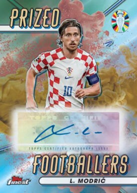 2023 TOPPS Finest Road to UEFA Euro 2024 Soccer Cards - Prized Footballers Autograph Luka Modric