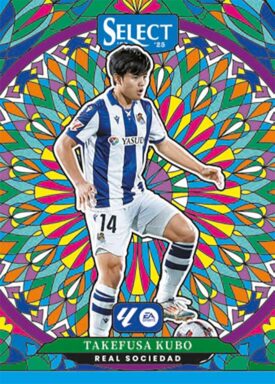 2024-25 PANINI Select LaLiga Soccer Cards - Stained Glass Insert Takefusa Kubo