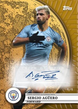 2024-25 TOPPS Blue Moon Manchester City Soccer Cards - Base Autograph Gold Moon Sergio Agüero