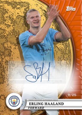 2024-25 TOPPS Blue Moon Manchester City Soccer Cards - Base Autograph Gold Moon Erling Haaland