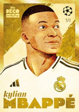 2024-25 TOPPS Deco UEFA Club Competitions Soccer Cards - Artistry Insert Parallel Kylian Mbappé