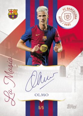 2024-25 TOPPS FC Barcelona 125 Years Anniversary Soccer Cards - La Masia Foundations Autograph Dani Olmo