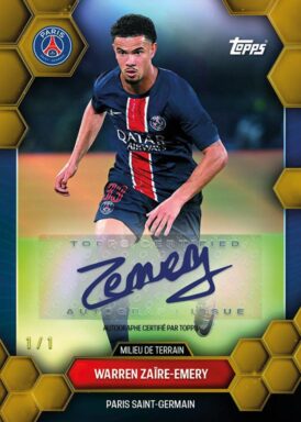 2024-25 TOPPS Paris Saint-Germain Official Fan Set Soccer Cards - Base Autograph Warren Zaire-Emery