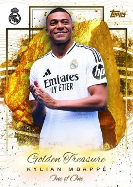 2024-25 TOPPS Real Madrid C.F. Official Fan Set Soccer Cards - Golden Treasure Insert Kylian Mbappé