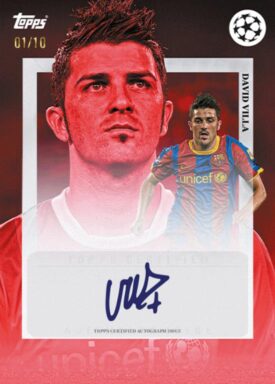 2024-25 TOPPS Simplicidad UEFA Club Competitions Soccer Cards - Spanish Icons Short Print Autograph David Villa