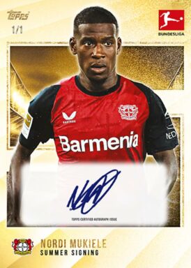 2024-25 TOPPS Summer Signings Bundesliga Soccer Cards - Base Autograph Nordi Mukiele